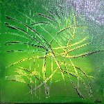 Nur Gr&uuml;n 50x50x1,6cm Leinwand auf Keilrahmen von Melanie Hentschel